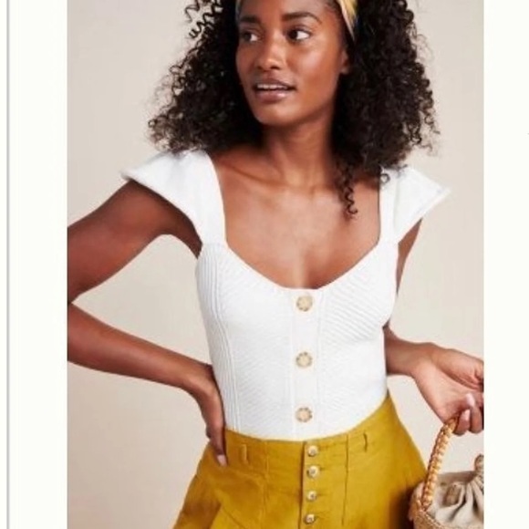 Anthropologie Tops - Sweetheart knit flutter tank